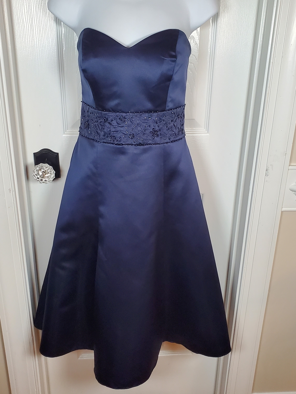 David's Bridal - Navy - Strapless  A-Line - Cocktail Dress Sz. 8